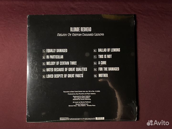 Blonde Redhead «Melody of Certain Damaged Lemons»