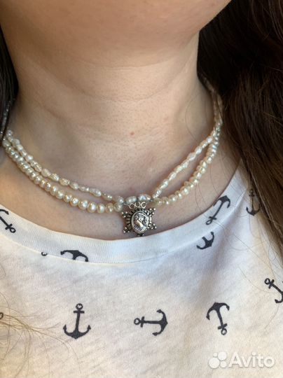 Колье из натурального жемчуга