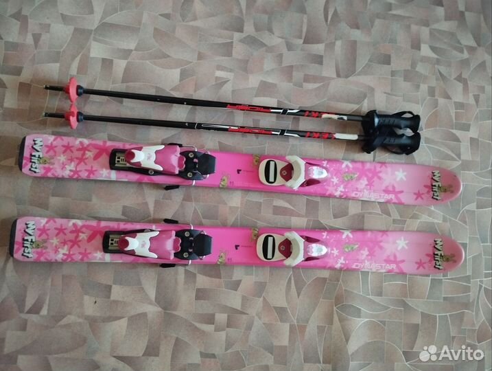 Горные лыжи детские 90.комплект с палками