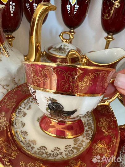 Сервиз кофейный новый Красная охота Чехия