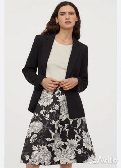 Юбка колокол (чёрно белая)