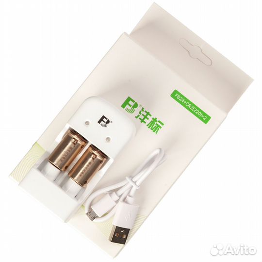 Зарядное FB FB-24 + два аккумулятора CR2 220mAh 3V