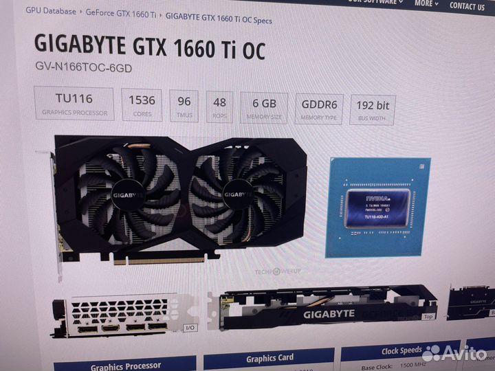Видеокарта gtx 1660 ti 6gb