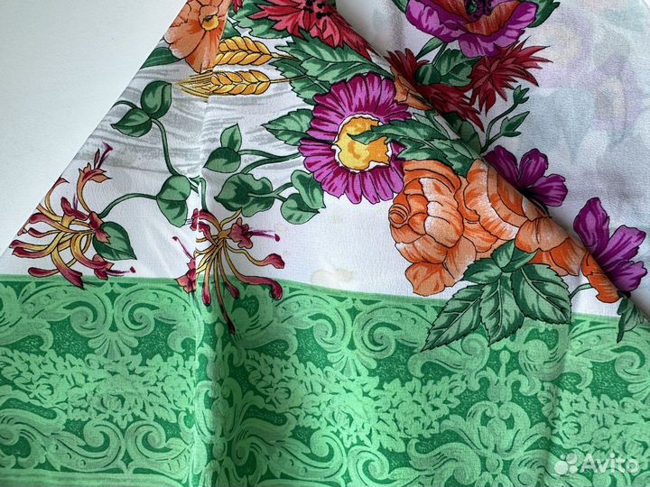 Christian Dior шелковый платок винтаж зеленый