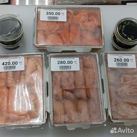 Рулет из рыбы, строганина из пеламиды