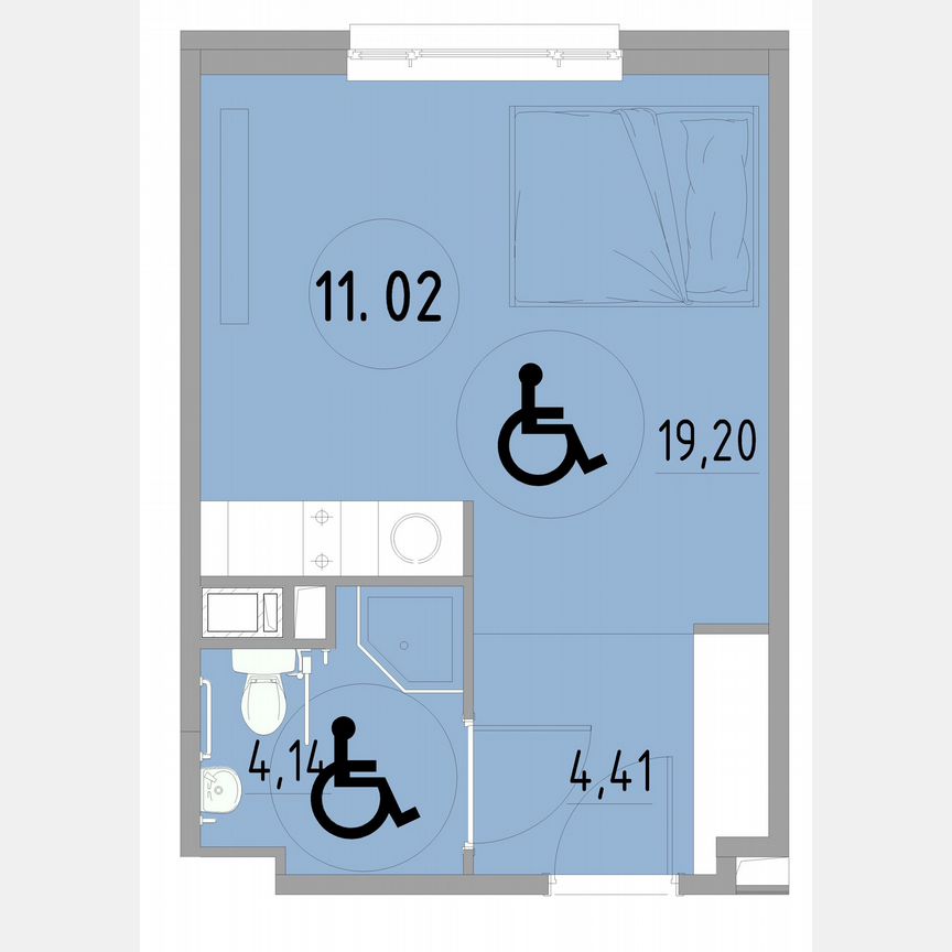 1-к. апартаменты, 27,8 м², 11/13 эт.