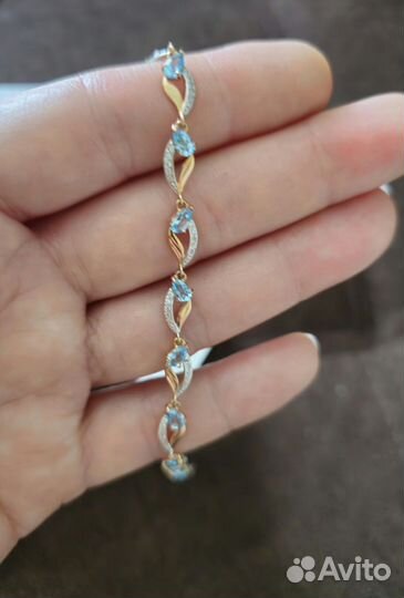 Браслет золотой с топазами новый