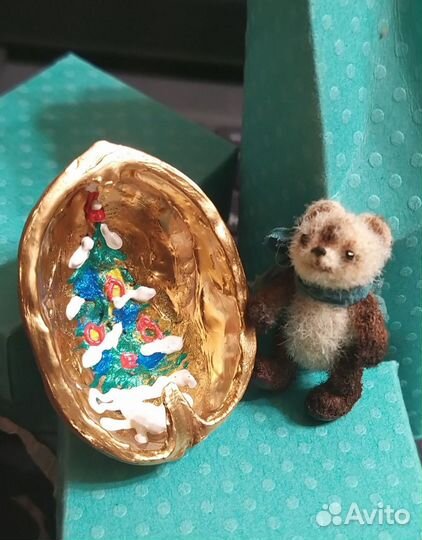 Авторский медведь тедди - миниатюра