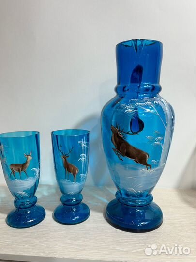 Антикварный кувшин Германия пара бокалов