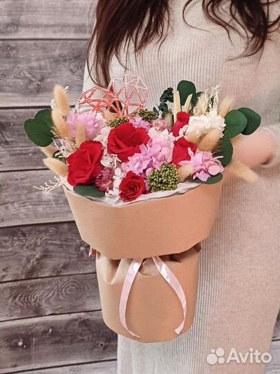 Букет из стабилизированных цветов