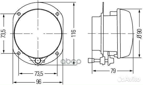 1N0 008 582-007 фара противотум. круглая лампа