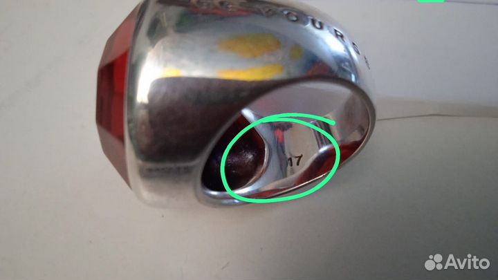 Кольцо серебряное с рубином 17 размер