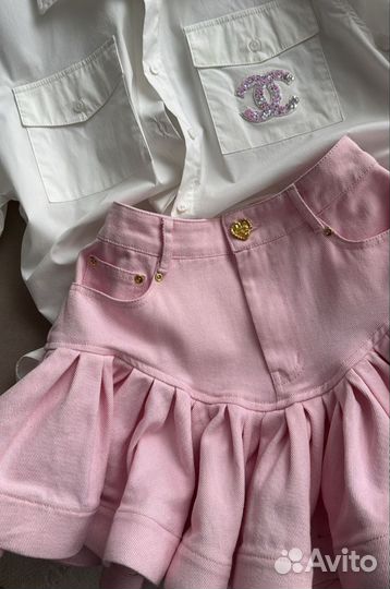 Юбка джинсовая розовая пышная Zimmerman