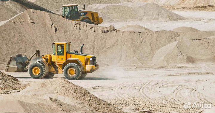 Песок карьерный, отсев, щебень. Аренда экскаватора