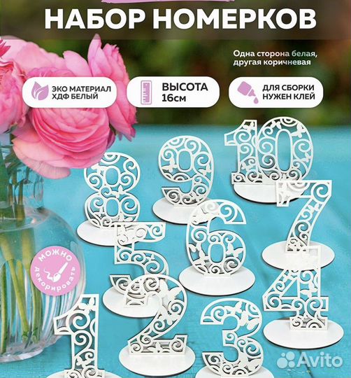 Номерки для столов рассадки