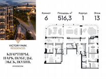 6-к. квартира, 516,3 м², 13/13 эт.