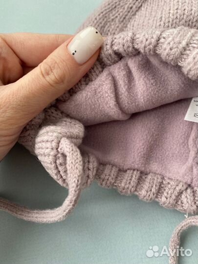 Шапка и варежки H&M 86/92 набор для девочки новые