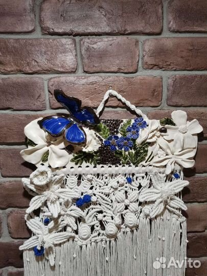 Макраме панно на керамической основе