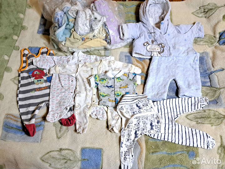 Вещи пакетом для мальчика 0-6 мес, 42 вещи