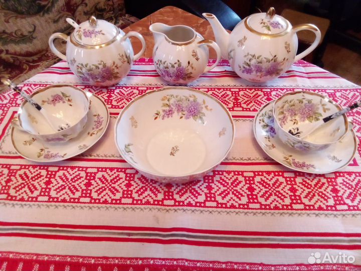 Фарфоровая посуда СССР сервиз чайный лфз