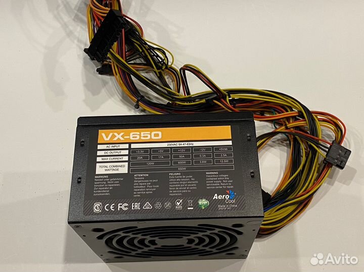Блок питания Aerocool VX-650W