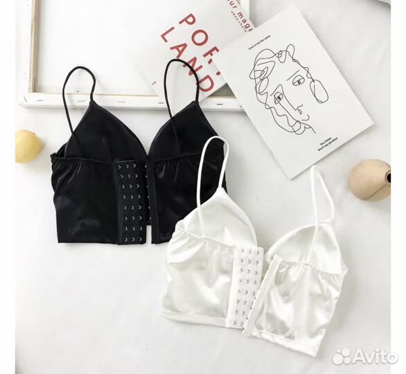 Топ на тонких бретелях черный. Майка. Топик