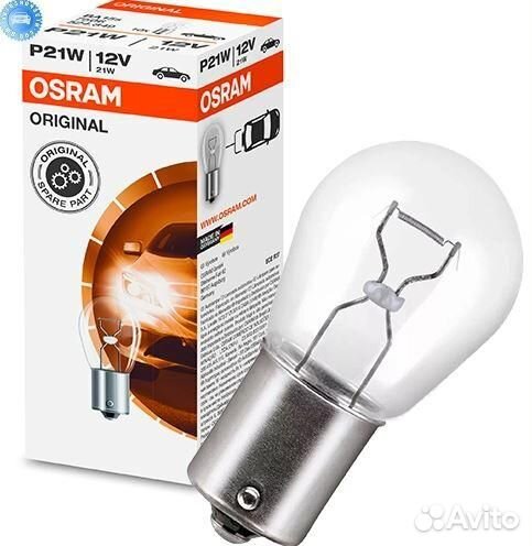 Лампа накаливания сигнальная p21w ba15s original 1