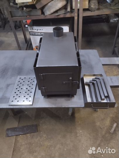 Печка в палатку с тепловыми колодцами