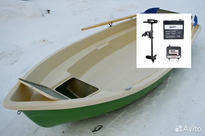 Пластиковая лодка с электромотором Тортилла-4 с Ру