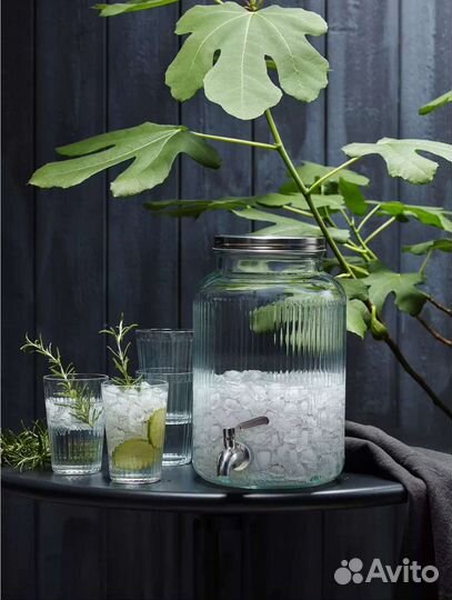 Банка с краном вардаген vardagen IKEA + подставка