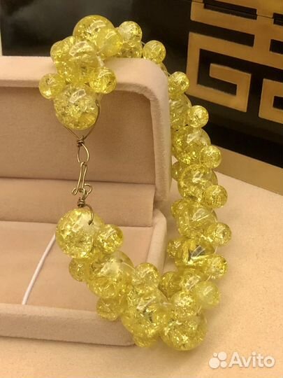 Винтажный браслет из сахарного стекла