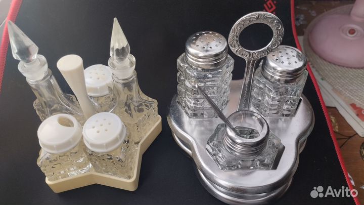 Набор для специй СССР стекло, пластик, нержавейка