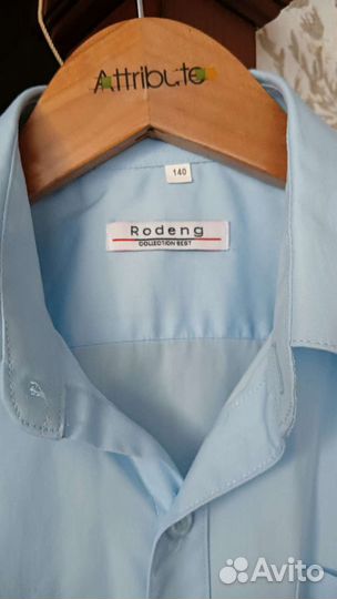 Рубашка голубая 140,майка белая 14/164