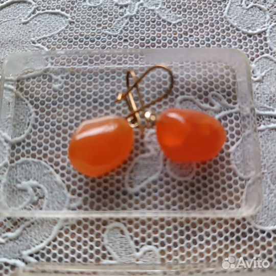 Серьги из сердолика