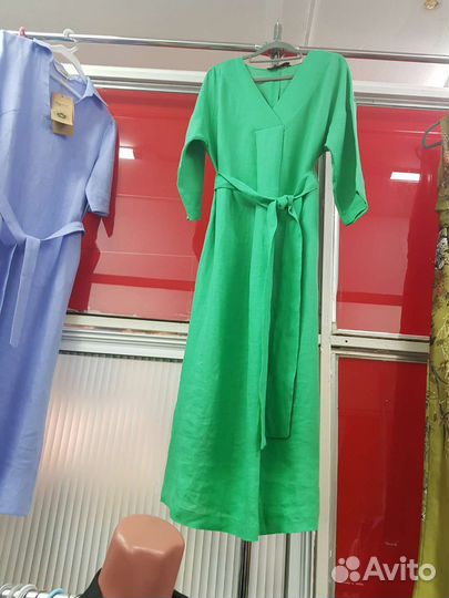 Платье повседневное лен 100