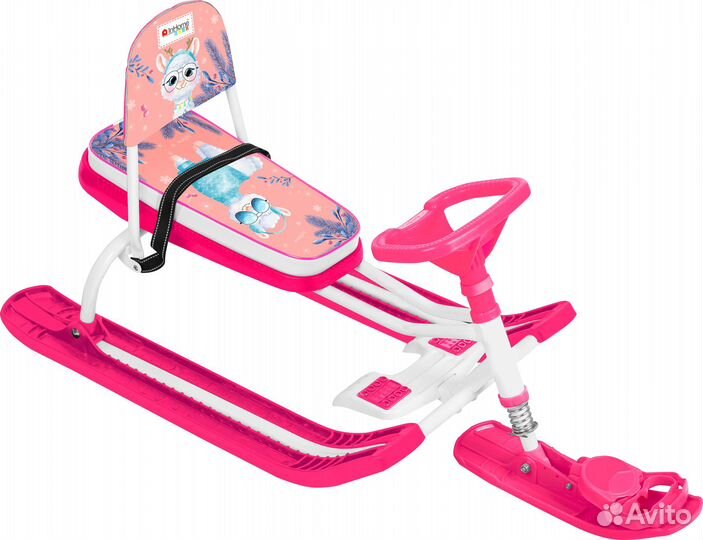 Детский снегокат со спинкой