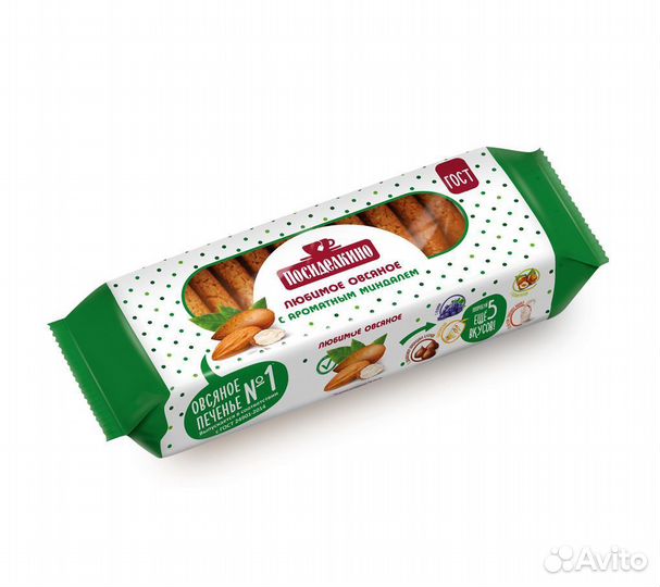 Печенье Овсяное Посиделкино c миндалём 310 г