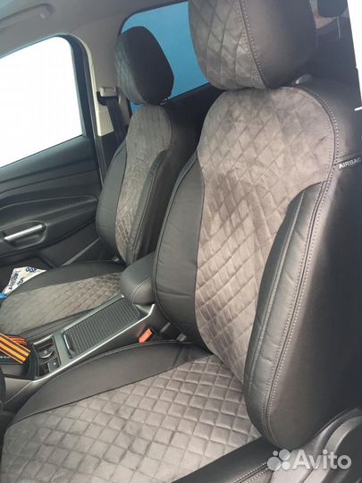 Чехлы Geely Coolray Алькантара ромб Автопилот