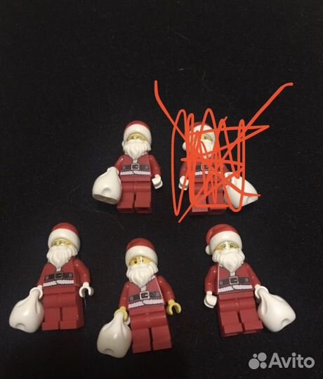 Lego минифигурка санта клаус 5 шт