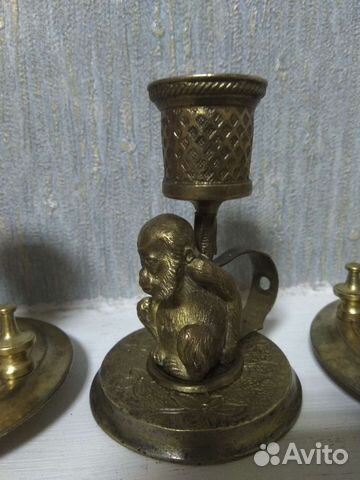 Старинный бронзовый подсвечник