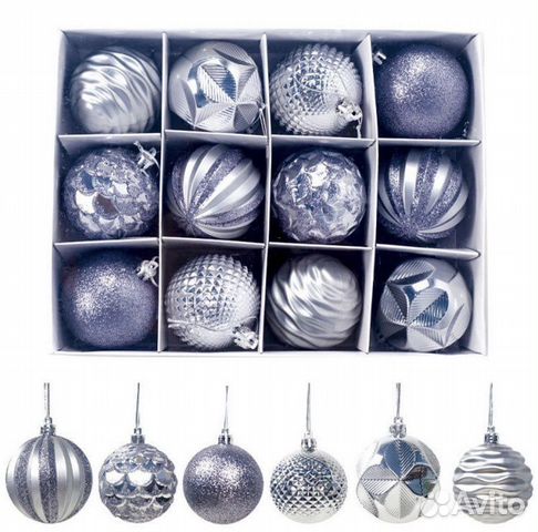Набор елочных игрушек 12 шт