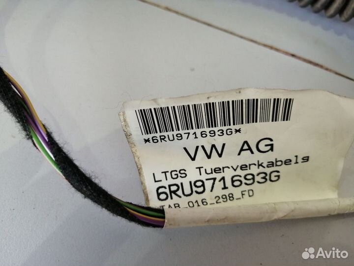 Жгут двери фольксваген поло седан 6RU971693G