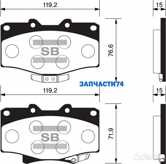 SP1420 колодки дисковые передние\ Toyota Land Crui