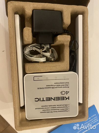 Wi-Fi роутер keenetic 4G, N300, белый kn-1212