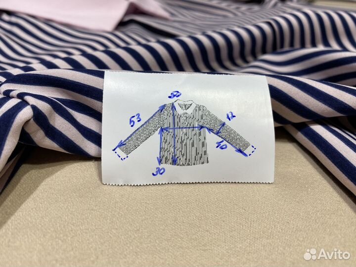 Блузка розово-синяя в полоску 134