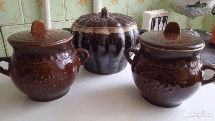 Горшки глиняные для запекания