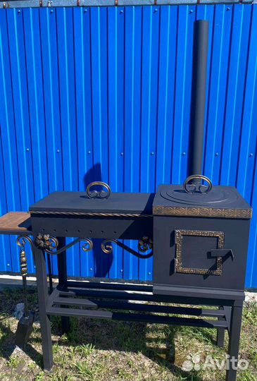 Мангал с печкой под казан