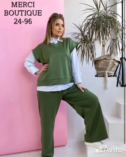 Брючный костюм женский тройка от 44 до 54