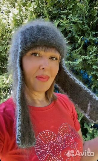 Шапка ушанка двойная из козьего пуха