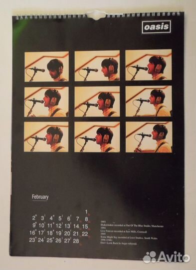 Oasis 1998 настенный календарь